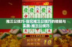 推三公技巧-探究推三公技巧的精髓与实践-推三公技巧